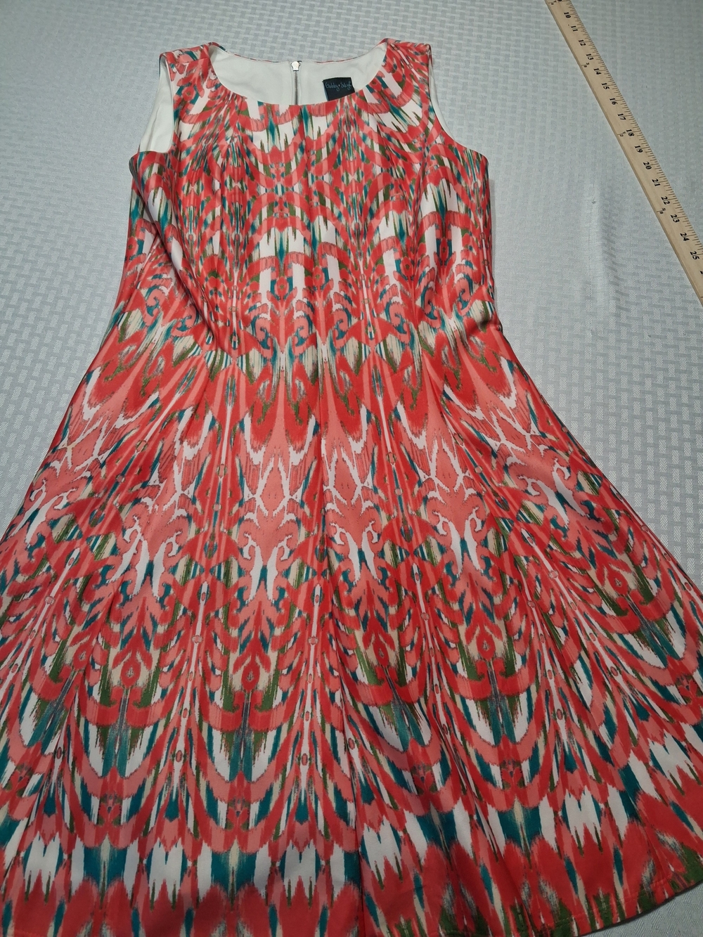 Sleeveless Coral Patterned Summer Dress - Gabby Style